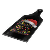 Black Cat Weihnachtsbaum Lichter Funny Santa Kitte Schneidebrett (Ecke)