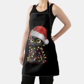 Black Cat Weihnachtsbaum Lichter Funny Santa Kitte Schürze (InSitu)