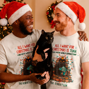 Black Cat Weihnachtsfeiertag Spaß Funny Cat T-Shirt