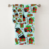Black Cat Weihnachtsgeschenke Badhandtuch Set (Insitu)
