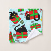Black Cat Weihnachtsgeschenke Badhandtuch Set (Waschlappen)