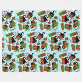 Black Cat Weihnachtsgeschenke Fleecedecke (Vorderseite (Horizontal))