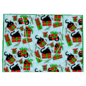 Black Cat Weihnachtsgeschenke Große Geschenktüte (Rückseite)