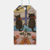 Black Cat Weihnachtsgeschenke Tags Geschenkanhänger (Rückseite)