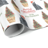 Black Cat Weihnachtsmannmütze Frohe Weihnachtsmust Geschenkpapier (Rolleneckpunkt)