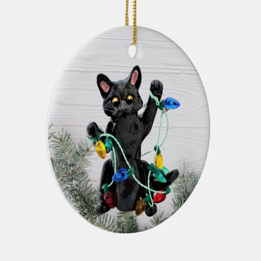 Black Cat Weihnachtsschmuck (Rechts)