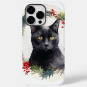 Black Cat Weihnachtsschreath Festivals Kitten Case-Mate iPhone Hülle (Rückseite)