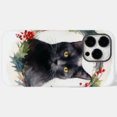 Black Cat Weihnachtsschreath Festivals Kitten Case-Mate iPhone Hülle (Rückseite (Horizontal))