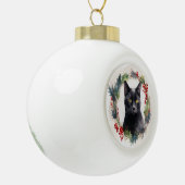 Black Cat Weihnachtsschreath Festivals Kitten Keramik Kugel-Ornament (Links)