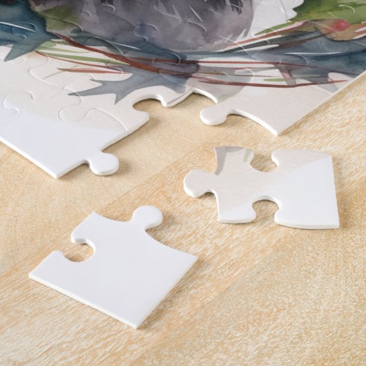 Black Cat Weihnachtsschreath Festivals Kitten Puzzle (Seite)