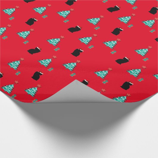 Black Cat Weihnachtswrapper Geschenkpapier (Ecke)