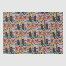 Black Cat Weihnachtszettel Seidenpapier