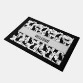 Black Cat Welcome Mat - Halloween & Zuhause Fußmatte (Schrägansicht)