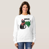 Black Cat What Christmas Cat Funny  Sweatshirt (Vorne ganz)