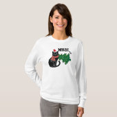 Black Cat What Christmas Cat Funny  T-Shirt (Vorne ganz)