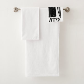 Black Cat What Knife Funny Murderween Pet Badhandtuch Set