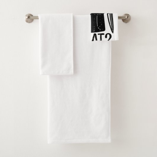 Black Cat What Knife Funny Murderween Pet Badhandtuch Set (Insitu)