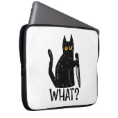 Black Cat What Knife Funny Murderween Pet Laptopschutzhülle (Vorne Rechts)