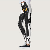 Black Cat What Knife Funny Murderween Pet Leggings (Links)