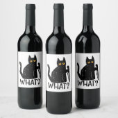 Black Cat What Knife Funny Murderween Pet Weinetikett (Flaschen)