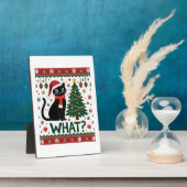 Black Cat What Pushing Christmas Tree Funny Cat Xm Fotoplatte (Seite)