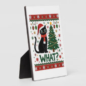 Black Cat What Pushing Christmas Tree Funny Cat Xm Fotoplatte (Seite)