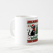 Black Cat What Pushing Christmas Tree Funny Cat Xm Kaffeetasse (Vorderseite Links)