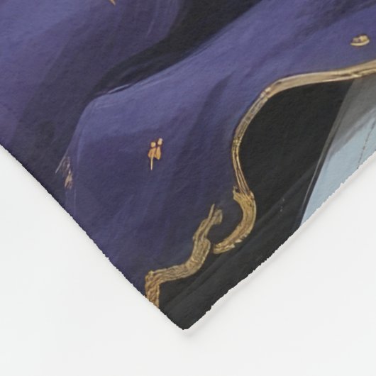 Black Cat Whimsical Halloween Malerei Fleecedecke (Ecke)