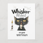 Black Cat Whisker wünscht sich Ihren Geburtstag Postkarte (Vorderseite)
