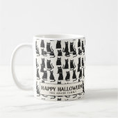 Black Cat white Halloween Coffee Tasse (Links)