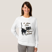 Black Cat Wicked Witween Halloween T-Shirt (Vorne ganz)