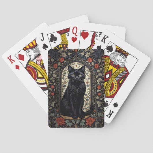 Black Cat William Morris Inspiriert Spielkarten (Rückseite)