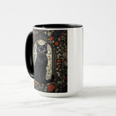 Black Cat William Morris Inspiriert Tasse (Vorderseite Links)