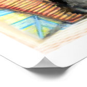 Black Cat, Wine & Blume Kunstdrucken Poster (Ecke)