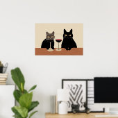 Black Cat Wine Lover  Poster (Heimbüro)