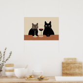 Black Cat Wine Lover  Poster (Küche)