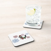 Black cat winter  getränkeuntersetzer (Rechte Seite)