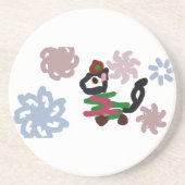 Black cat winter  getränkeuntersetzer (Vorne)