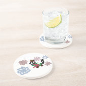 Black cat winter getränkeuntersetzer (Seite)