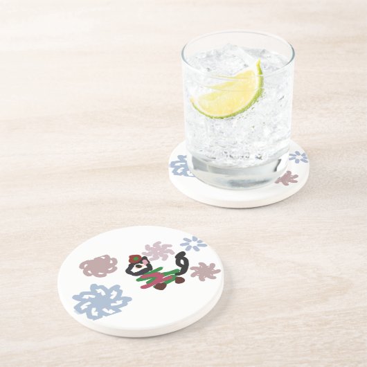 Black cat winter  getränkeuntersetzer (Seite)