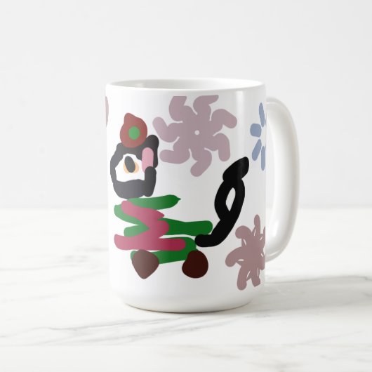 Black cat winter  kaffeetasse (VorderseiteRechts)