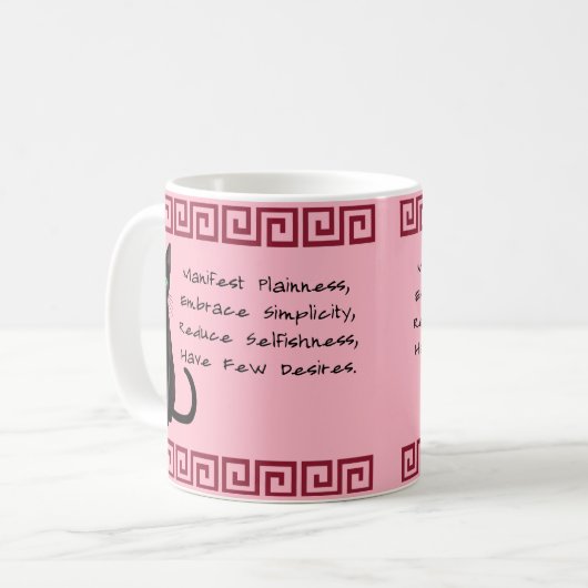 Black Cat Wisdom Tasse (Vorderseite Links)
