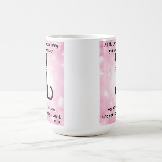 Black Cat Wisdome - Kirschblüten Kaffeetasse (Mittel)