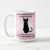Black Cat Wisdome - Kirschblüten Kaffeetasse (Links)