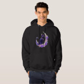 Black Cat Witch Crescent Moon Witchy Crystal Paste Hoodie (Vorne ganz)