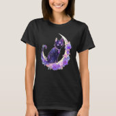 Black Cat Witch Crescent Moon Witchy Crystal Paste T-Shirt (Vorderseite)