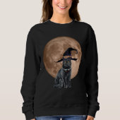 Black Cat Witch Hat Moon Halloween Scary and Fun C Sweatshirt (Vorderseite)