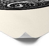 Black Cat Witch Hexerei Letter C Custom Initial Poster (Ecke)