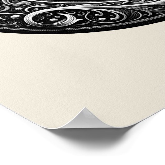 Black Cat Witch Hexerei Letter C Custom Initial Poster (Ecke)