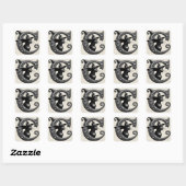 Black Cat Witch Hexerei Letter C Custom Initial Quadratischer Aufkleber (Blatt)